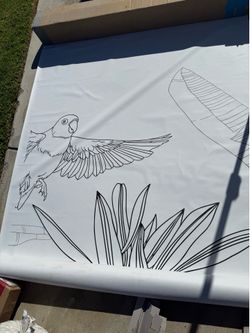 Parakeet black and white wall paper