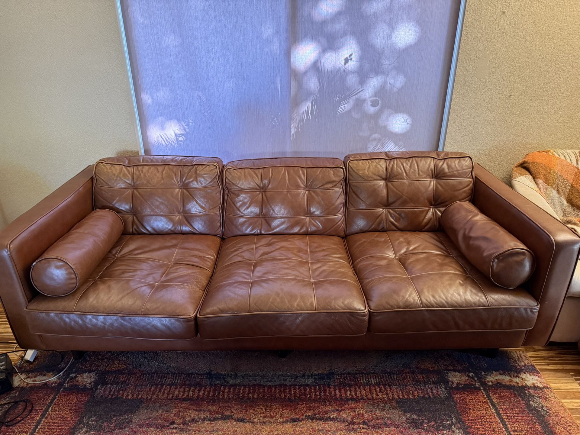 Brown Leather Couch