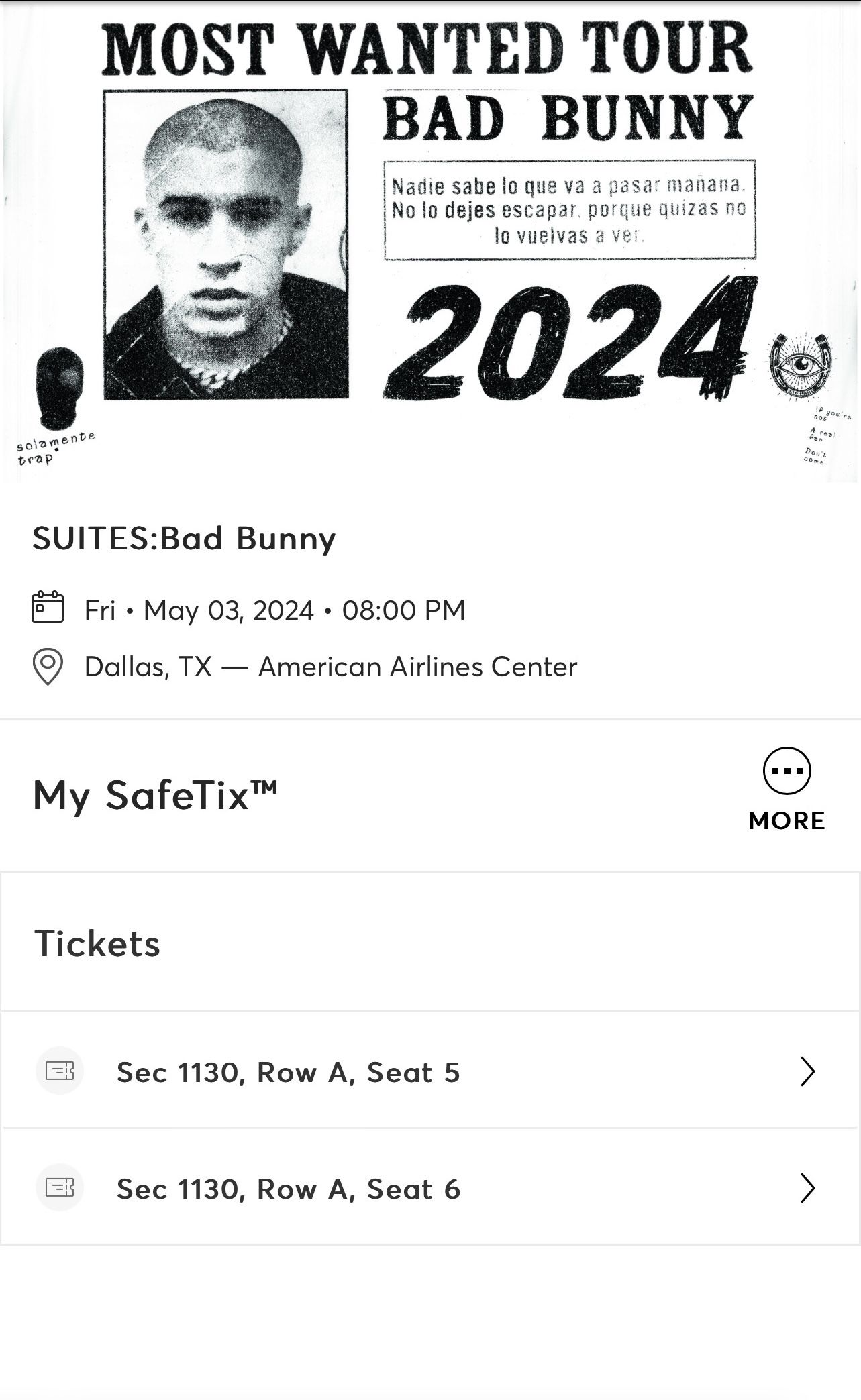 Bad Bunny Most Wanted Tour 2 Tickets Flagship Suite Available 