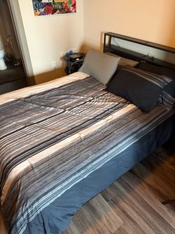 Queen bed frame and mattress