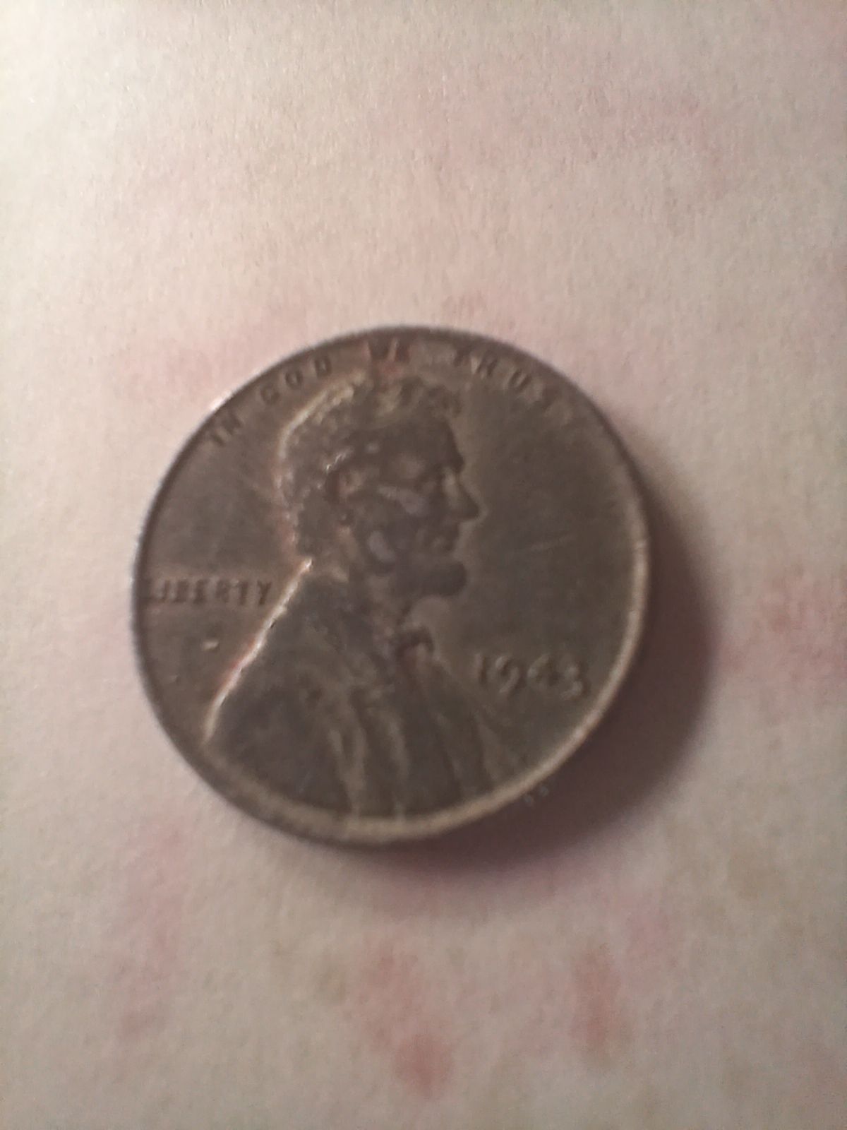 1943 No Mint Mark Steel Wheat U.S. Penny