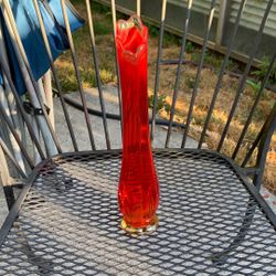 MCM Amberina Swung Vase