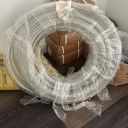 Food Grade Clear Wire-Reinforced Suction/Transfer Hose, 1-1/2” ID x 2” OD, ~35ft (3A)