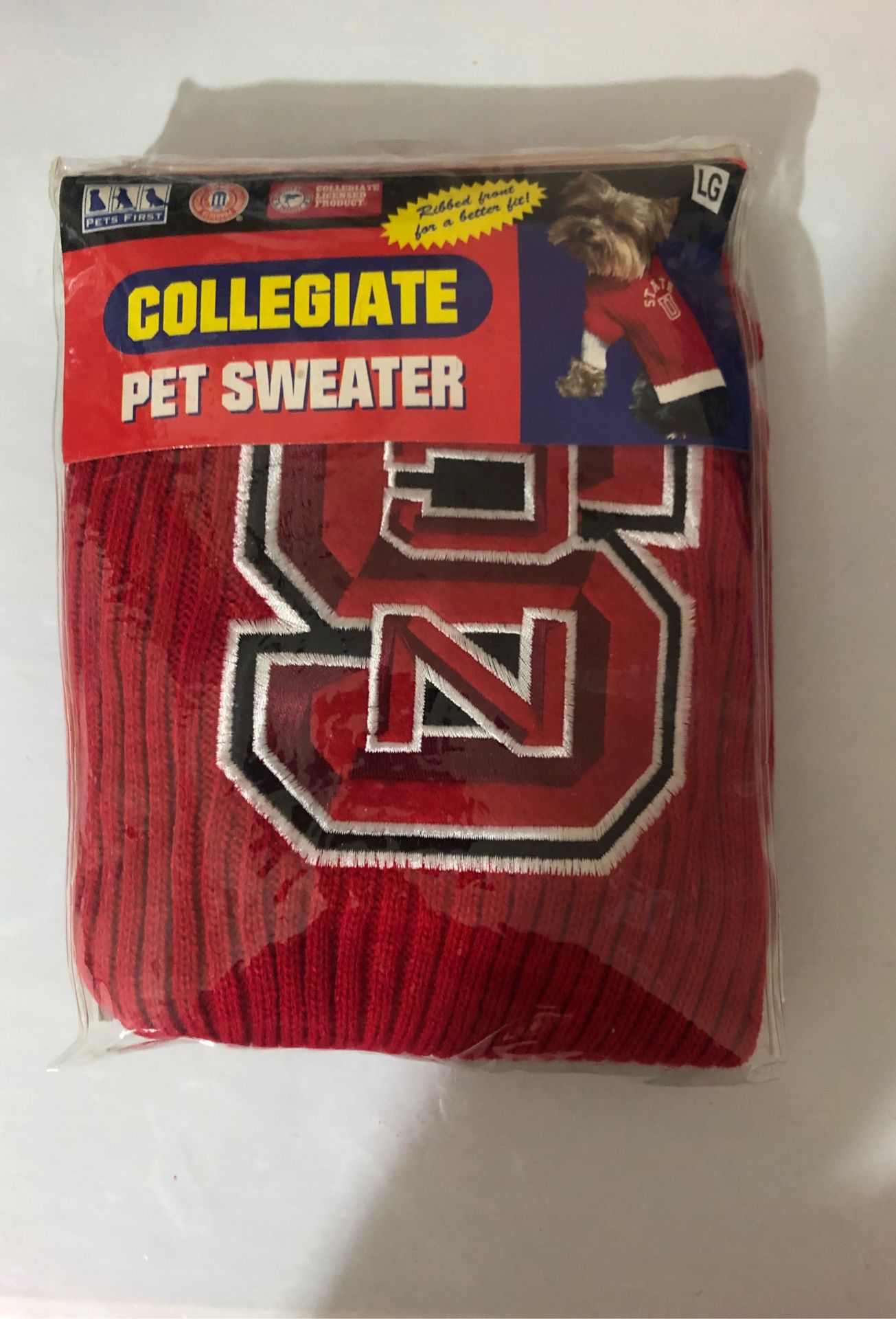Collegiate pet sweater - LARGE - NC state