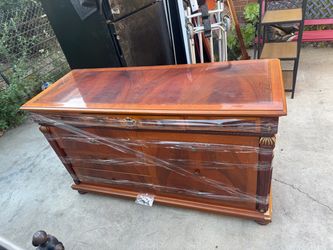 Large wooden dresser with mirror
