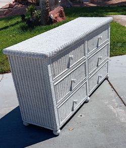 White Wicker Dresser