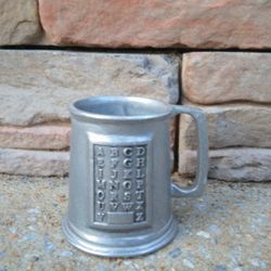 Vintage Wilton Armetale Small Pewter Child's Alphabet Mug