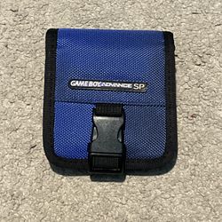 Nintendo Game Boy Advance SP Nylon Carrying Case Pouch Blue/Black Belt Loop