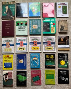 65 Three Cushion Billiards Books (1,000s of Diagrams!), RARE!