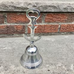 Metal Nautical Themed Handheld Boat / Dinner / School Bell Anchor Handle 