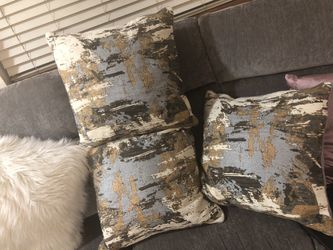 Modern abstract pillows grey