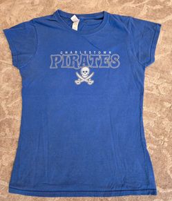 Womens Gildan Soft Style Charlestown Pirates T Shirt Royal Blue Size S
