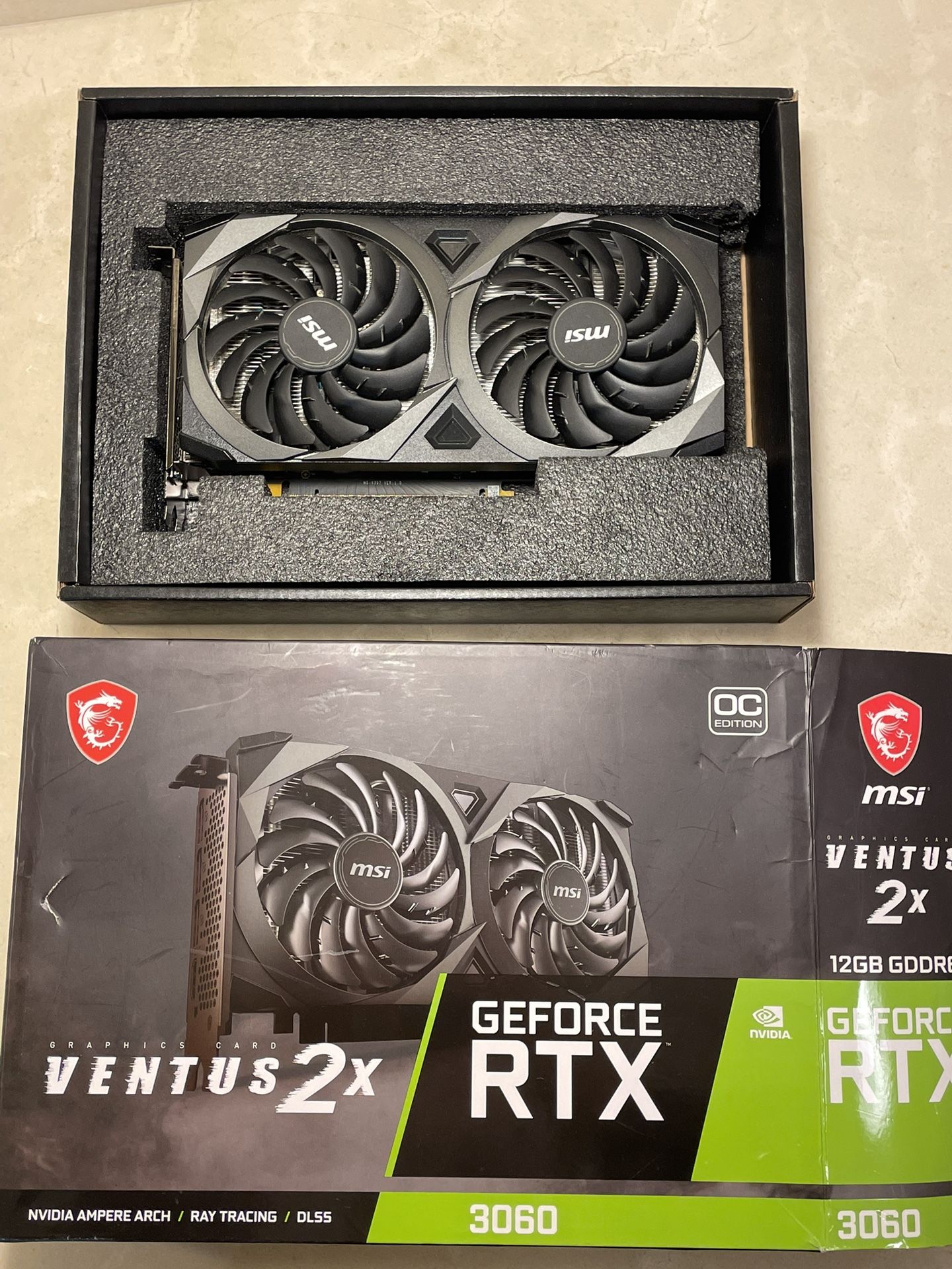 NVIDIA Geforce RTX 3060 (MSI, Ventus 2x, 12GB, GDDR6) Gaming Graphics Card