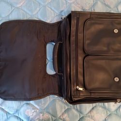 Leather Briefcase With Laptop Case 