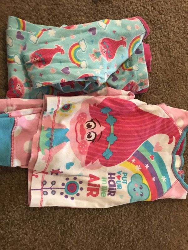 Trolls pjs 2 shirts 2 pants size 3T