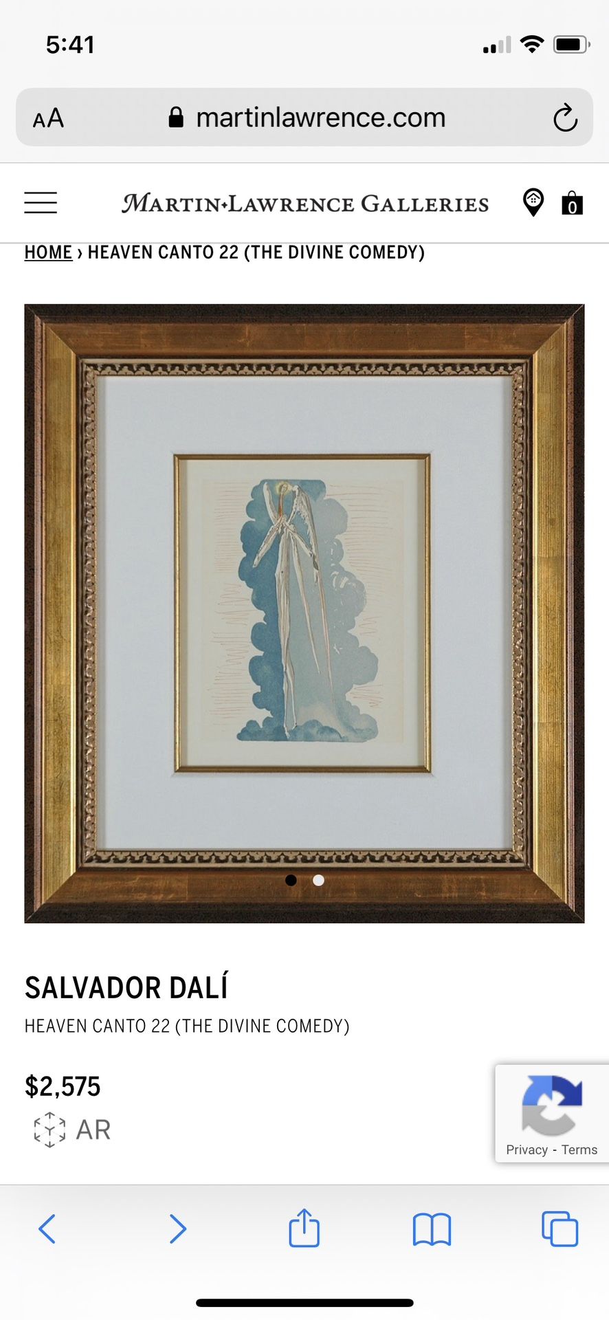 Salvador Dali Authenticated Print