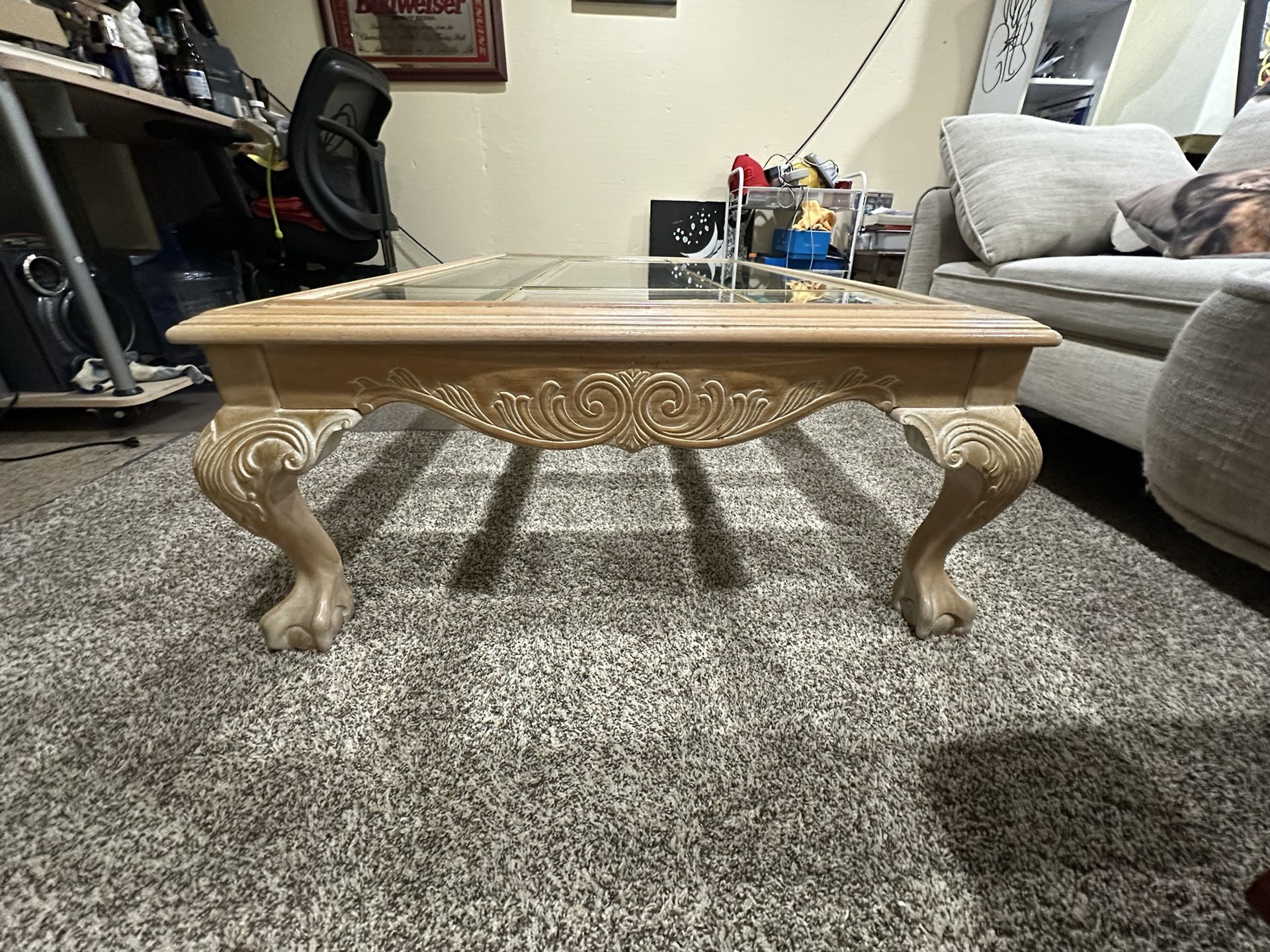 Sectioned Glass Coffee Table