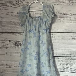 Girls Blue Butterfly Kids Dress size 7