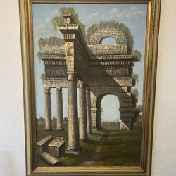 Oil Painting On Canvas Large 39 X 28” Gorgeous In Great Condition 