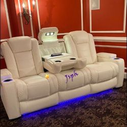 White Color Power Recliner Sofa 