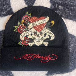 Black Ed Hardy Beanie 