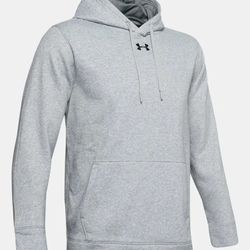 Under Armour Men's Hustle Fleece Hoody, Gray, Size L

