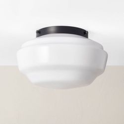 Light fixtures Milk Glass Flush Mount Celling Light black Finish Hearth & Hand farmhouse