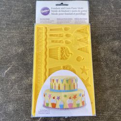 Wilton Fondant and Gum Paste Mold Birthday Party  Decorations New In Sealed Pkg