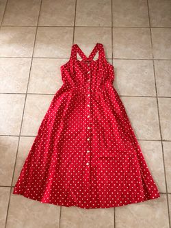 Red Polka Dot Button-Front Sundress