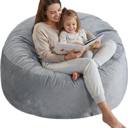 3 Ft Large Bean Bag Chairs for Adults/Teens with Memory Foam Filling, Comfy Bean