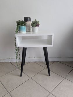 Mid-Century Modern White Side Table