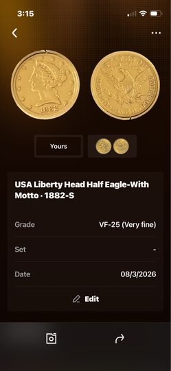 1882Gold Coin