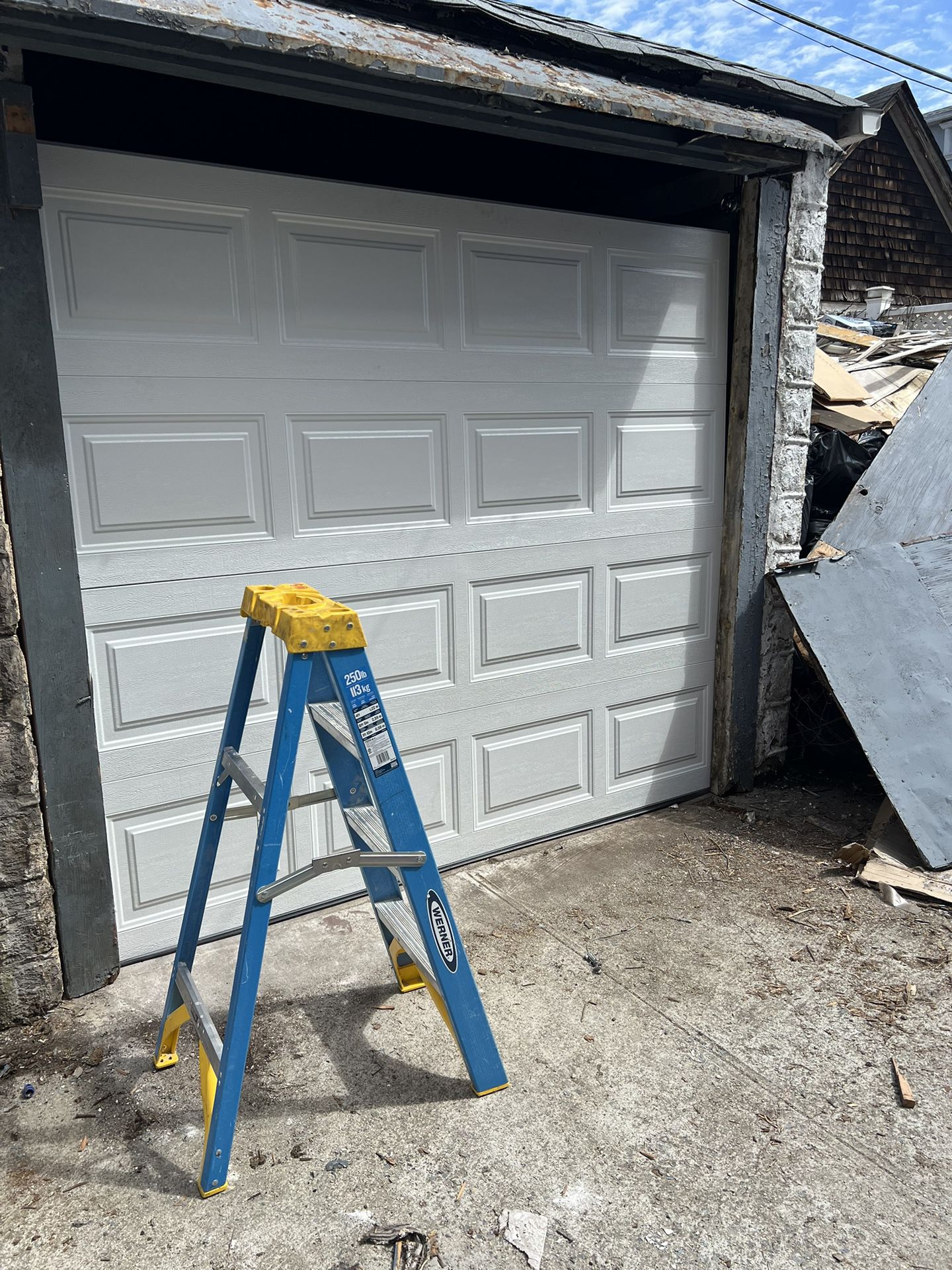 White 8x7 Garage Door Brand New Hollow 