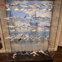 Airplane Glass Display With Lights, Planes Included, Will Not Sell Seperatly