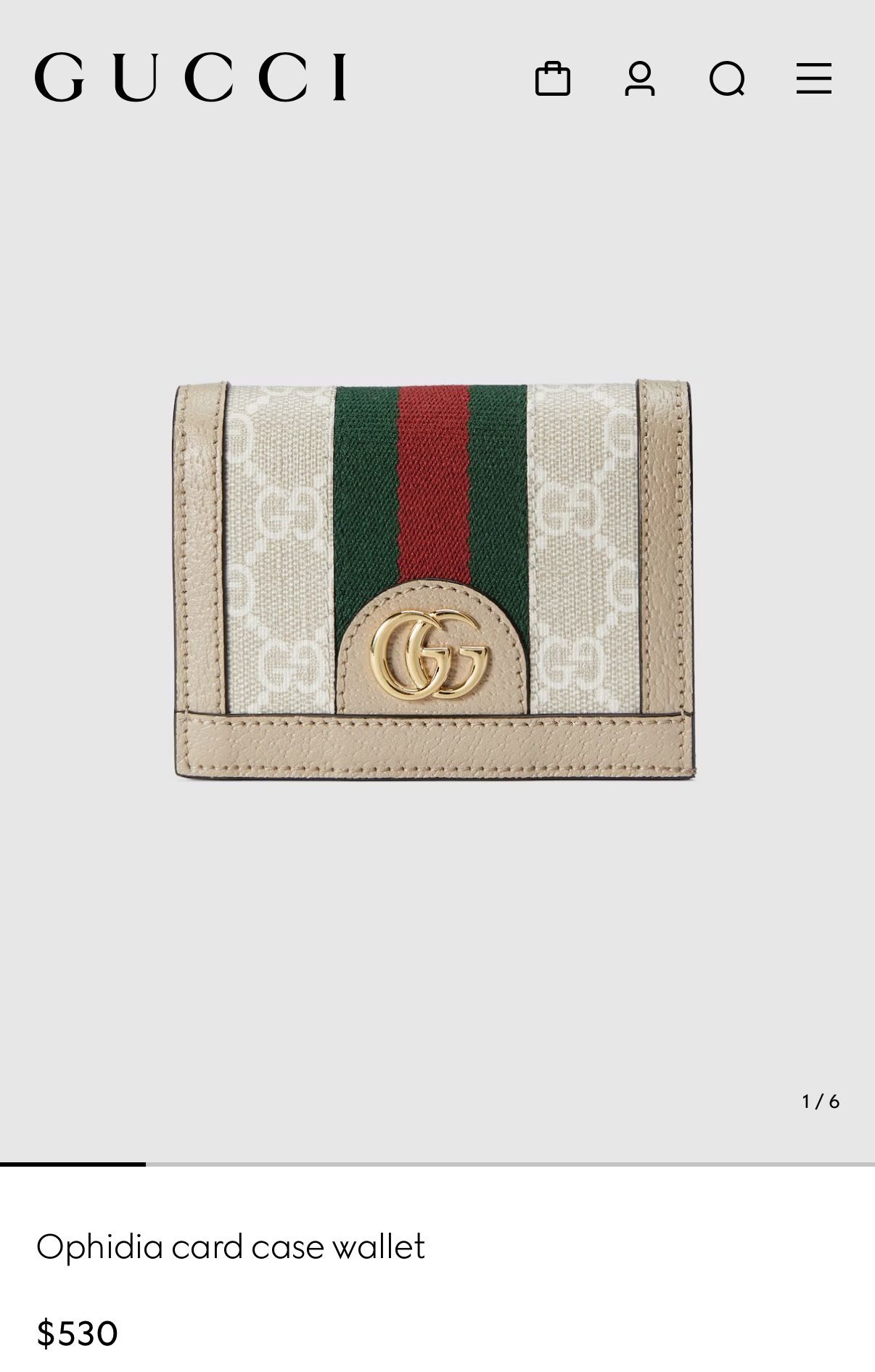 Gucci Ophidia card case wallet