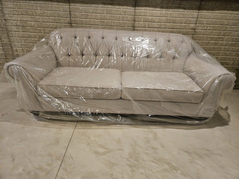 Gray Sofa with Loveseat 