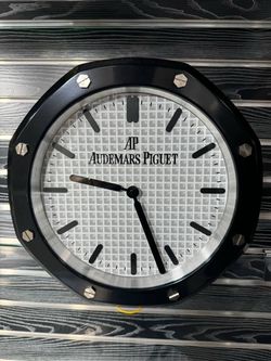 AP Royal Oak Wall Clock | Black Bezel Insert | White Dial Face