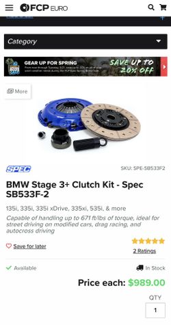 Spec Stage 3+ Clutch Kit For BMW + Steel Flywheel (NEW)