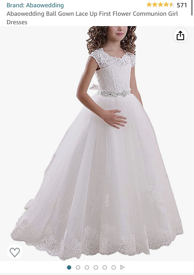 Brand: Abaowedding +* 571 Abaowedding Ball Gown Lace Up First Flower Communion Girl Dresses Size 12/13