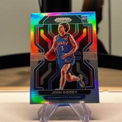2021 Panini Prizm - Josh Giddey #301 Silver Prizm Rookie Thunder
