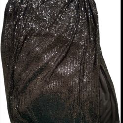 Black Sequins Long Pencil Skirt sz  MED NWT