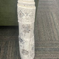 Persian Blooms Ivory Faux Fur Indoor Runner Rug, 2'x7' , New