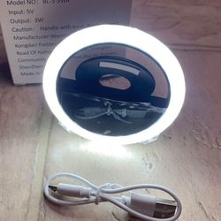 Selfie Ring Light for iPhone & Android, Rechargeable (Black)