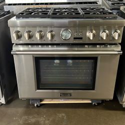 THERMADOR 36”WIDE DUAL FUEL RANGE STOVE 
