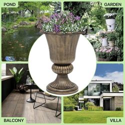 Magshion 20" Urn Planter for Outdoor and Indoor Plants, Large Decorative Front Porch Planter, Vintage Grecian Flower Pot for Patio, Garden & Entryway 