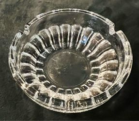Set of Three (3) Ashtrays, Clear Glass