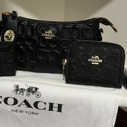 Black Coach Bag Card Holder & Wallet 