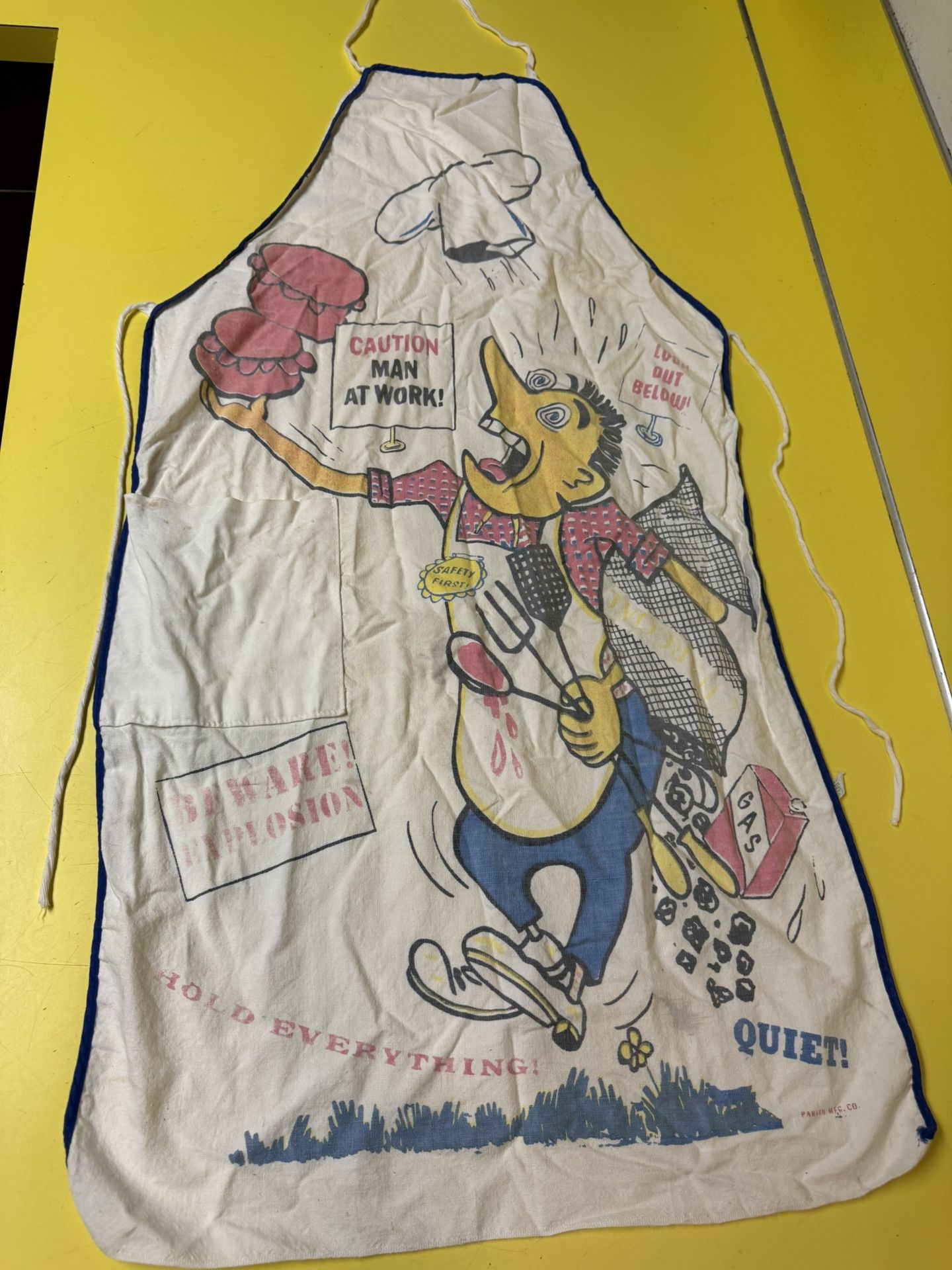 Vintage 1960s MCM carbon barbecue apron wild chef