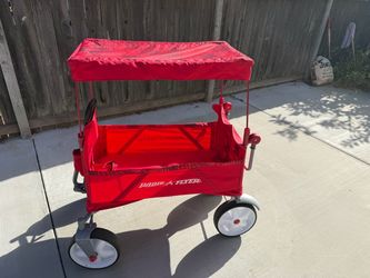 Radio Flyer Beach & Boardwalk 3-in-1 EZ Fold Wagon, for Kids 1.5+, UV Shade