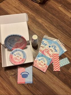 Gender reveal party of 24 pack decorations